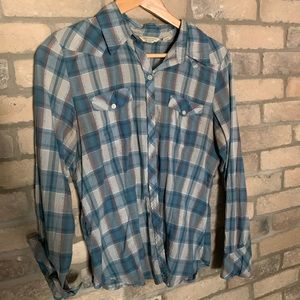 American Eagle sheer western button down.